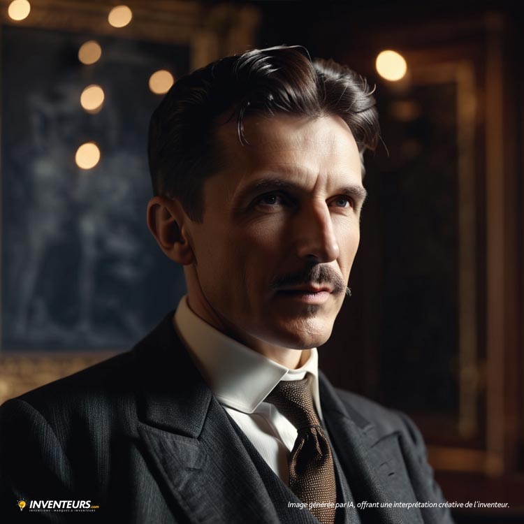 Portrait illustré de Nikola Tesla